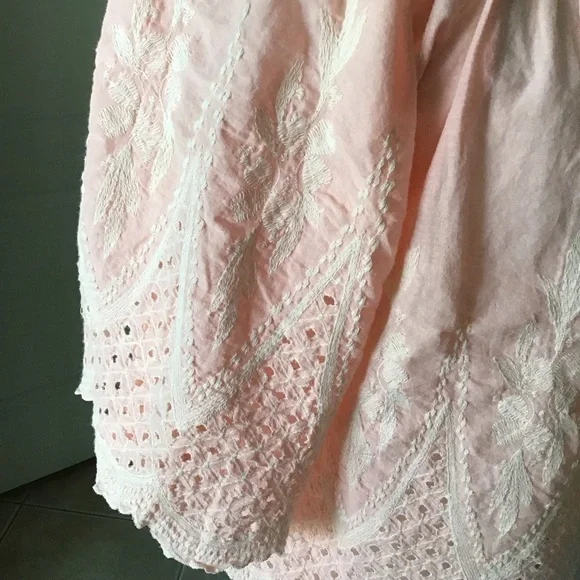 love J Off Shoulder Eyelet Blouse XLARGE Cropped Coral Pink 100% Cotton Romantic - Picture 10 of 16